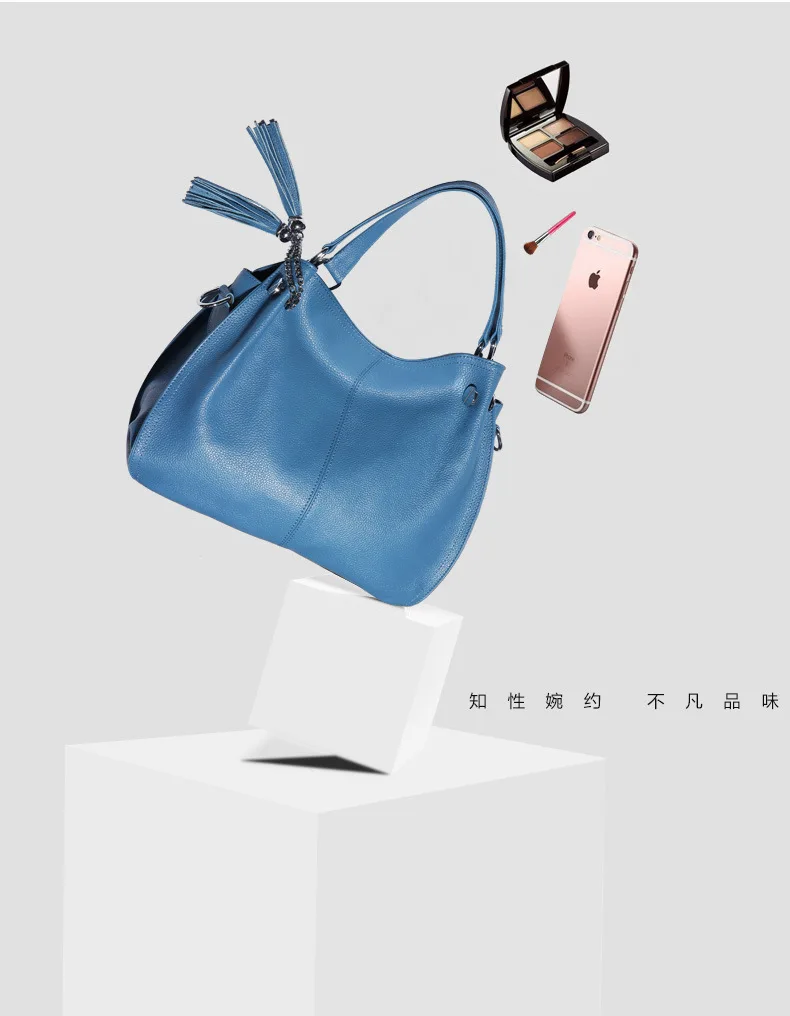 Повседневная сумка из коровьей кожи, бренд, bolsa feminina, новинка, женская сумка из натуральной кожи с кисточками, сумка через плечо