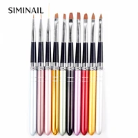 siminail 10pcs nylon acrylic nail brush set pen uv gel design dotting painting drawing nail polish brush nails tools