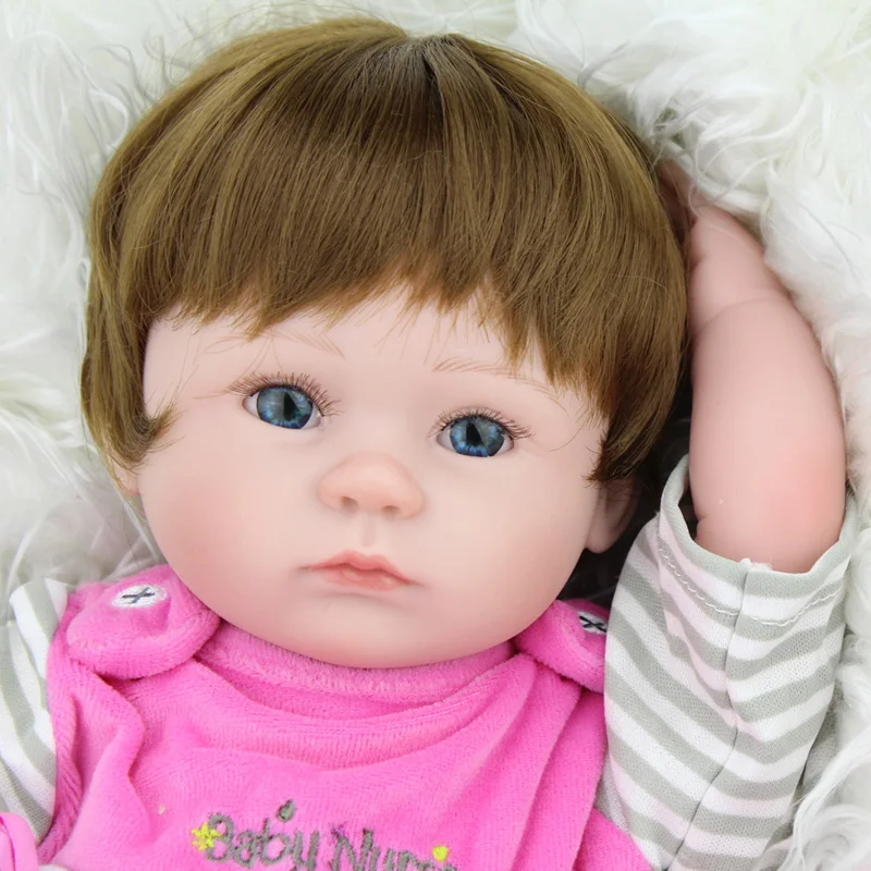 Милые маленькие мягкие силиконовые виниловые куклы 42 см Кукла Reborn Baby коричневый