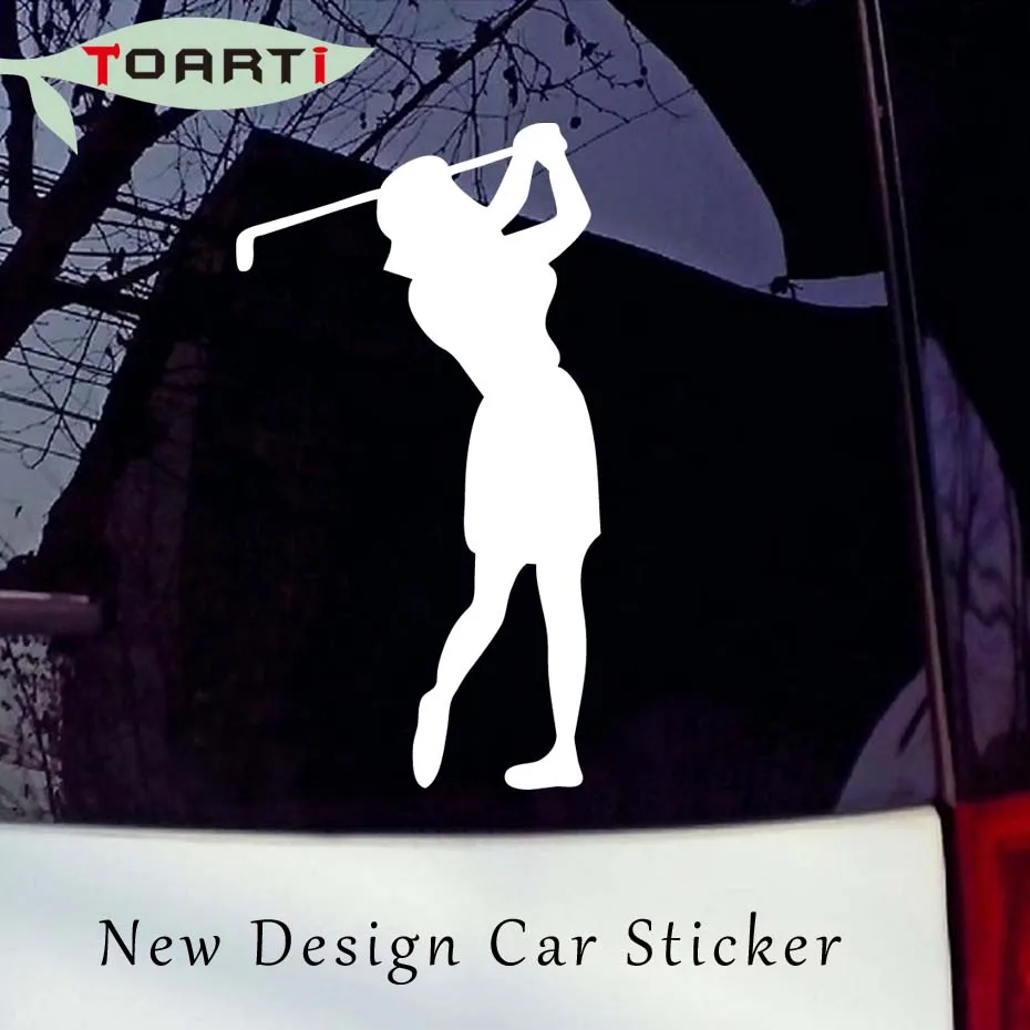 7*14 см Женская наклейка Гольфист Виниловая на окно автомобиля для гольфа девочек
