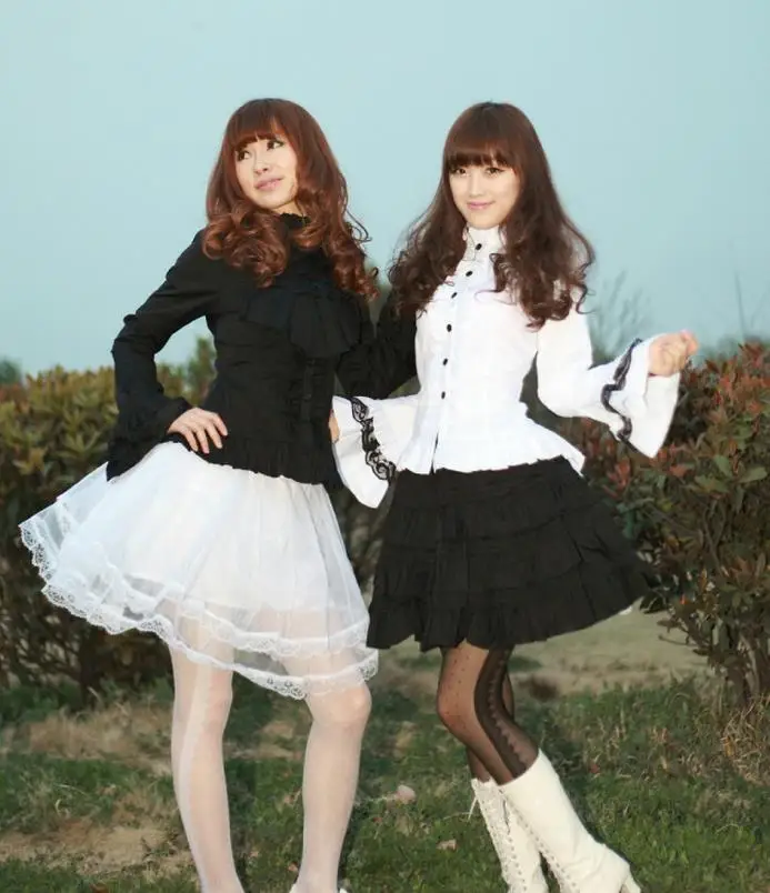 Японская рубашка принцессы в стиле Харадзюку готический стиль барокко с