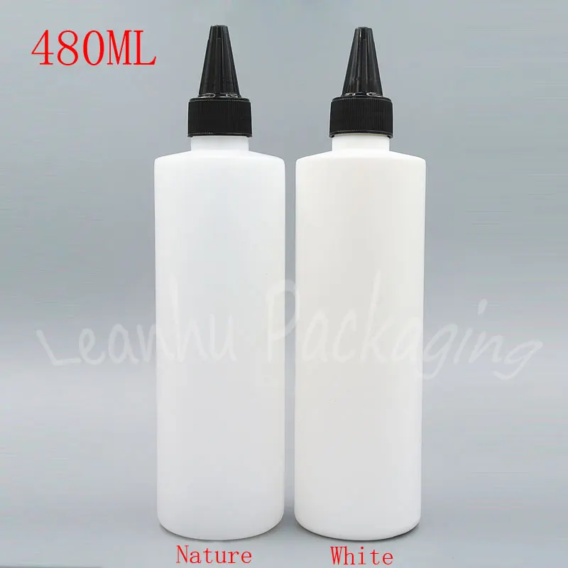 

480ML Nature/White Plastic Bottle With Pointed Mouth Cap , 480CC Water / Food Material Packaging Container ( 30 PC/Lot )