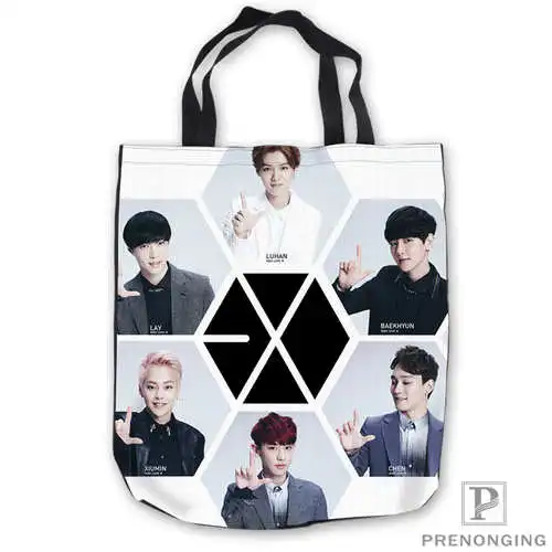 Пользовательские холст EXO ToteBags ручная хозяйственная сумка Повседневная пляжная