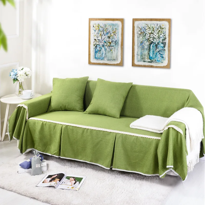 YL-lv se 1/2/3/4-seater диван крышка сплошной цвет универсальный чехол для дивана все включено пылезащитный чехол для дивана украшения дома Чехол - Цвет: YL-lv se