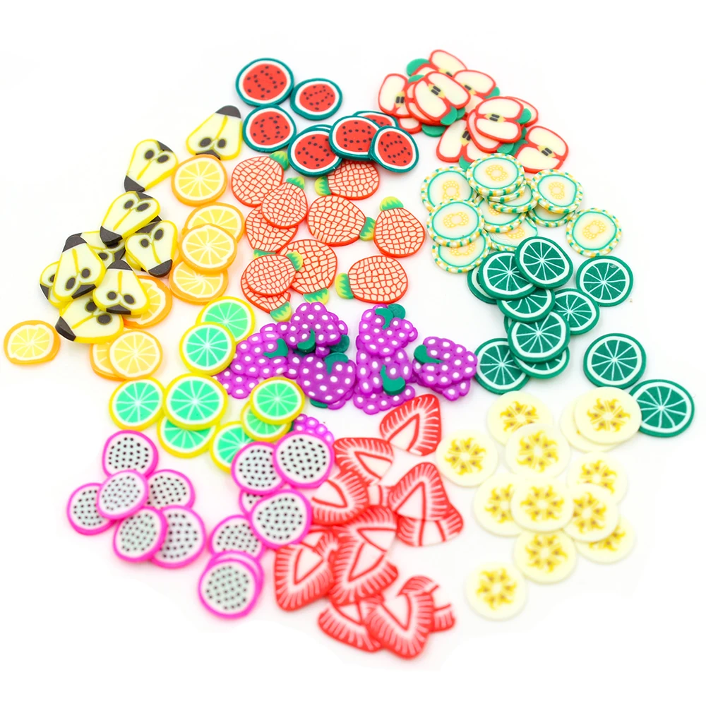 12 стильных фруктовых подвесок для слайма сложение ломтики Лизун аксессуары