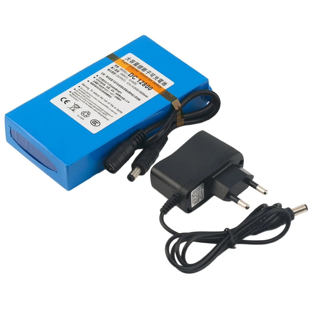 Новый DC12800 DC 12V 8000MAH литий-ионный Супер мощный аккумулятор для камеры с вилкой |