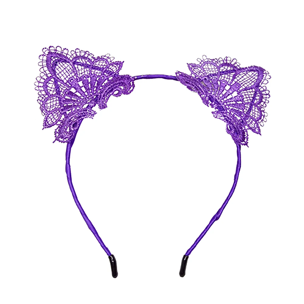 Bluelans Girls Kids Cute Black Cat Ear Headwear Party Lace Hair Head Bands Headband | Украшения и аксессуары