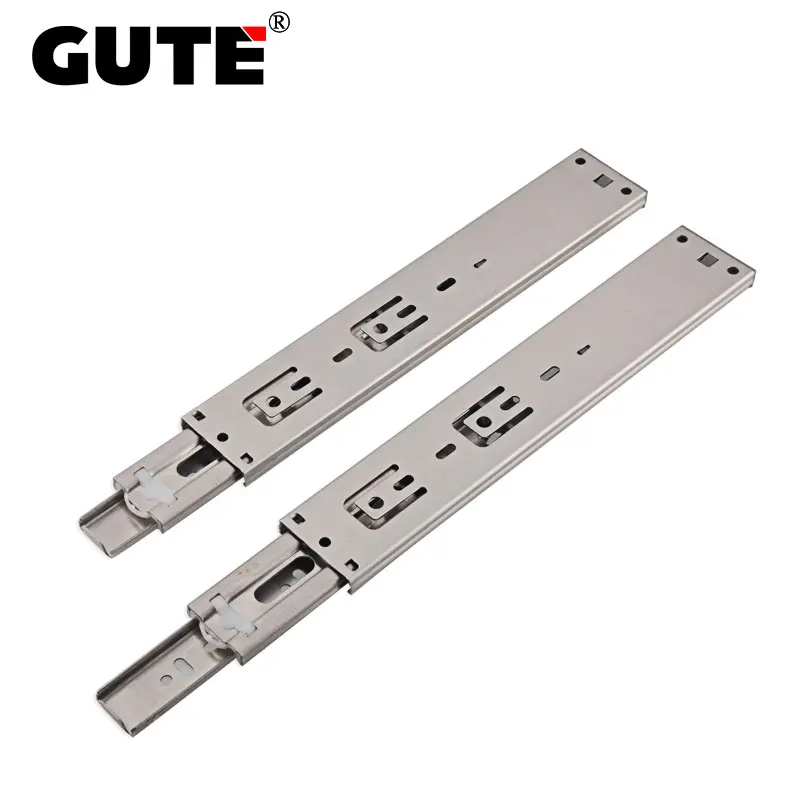 GUTE Нержавеющая сталь гидравлический три секции ящик выдвижной трек матовая