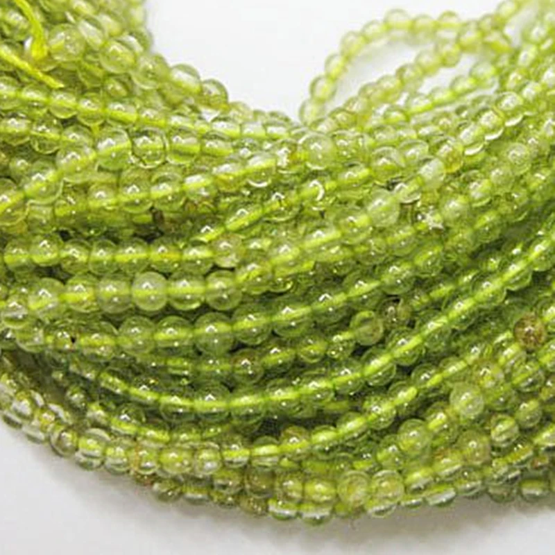 

European green olivine 2mm stone chalcedony jades round loose beads chalcedony Jewelry making findings 15 inches GSR2mm24