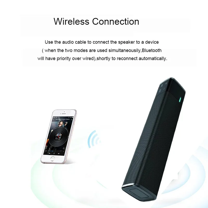 Портативный сабвуфер enceinte Bluetooth Динамик 2017 высокой мощности контрабас Hi Fi стерео