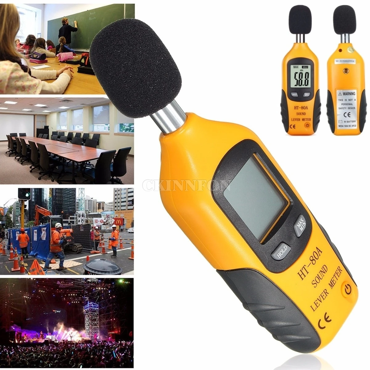 

DHL 50PCS Digital Sound Pressure Tester Level Meter 30~130dB Decibel Noise Measurement The Battery Not Included (Color: Orange)