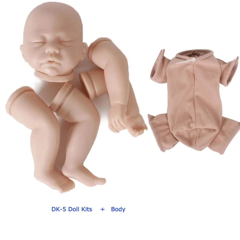 Doll Kits and body Bebe Reborn Baby Doll комплект неокрашенных деталей с открытыми глазами силиконовые Reborn Baby Doll наборы костюм для 20 ''Reborn Doll аксессуары - Цвет: Doll Kits and body