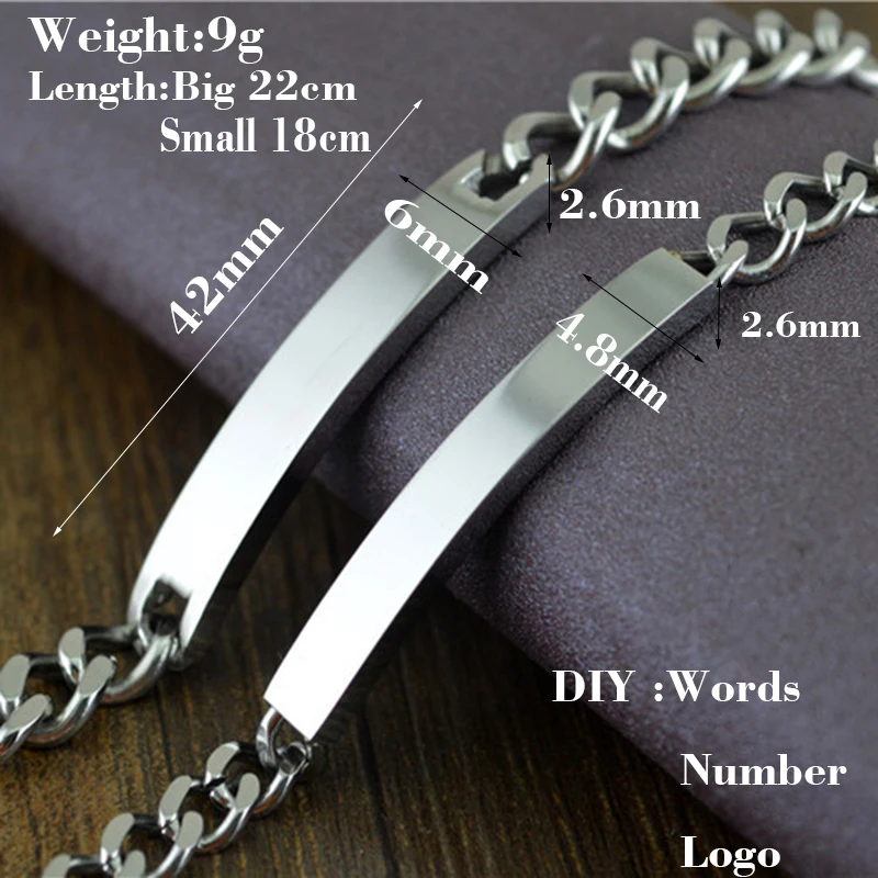 Браслет из нержавеющей стали с гравировкой имени|Индивидуальные Браслеты| |