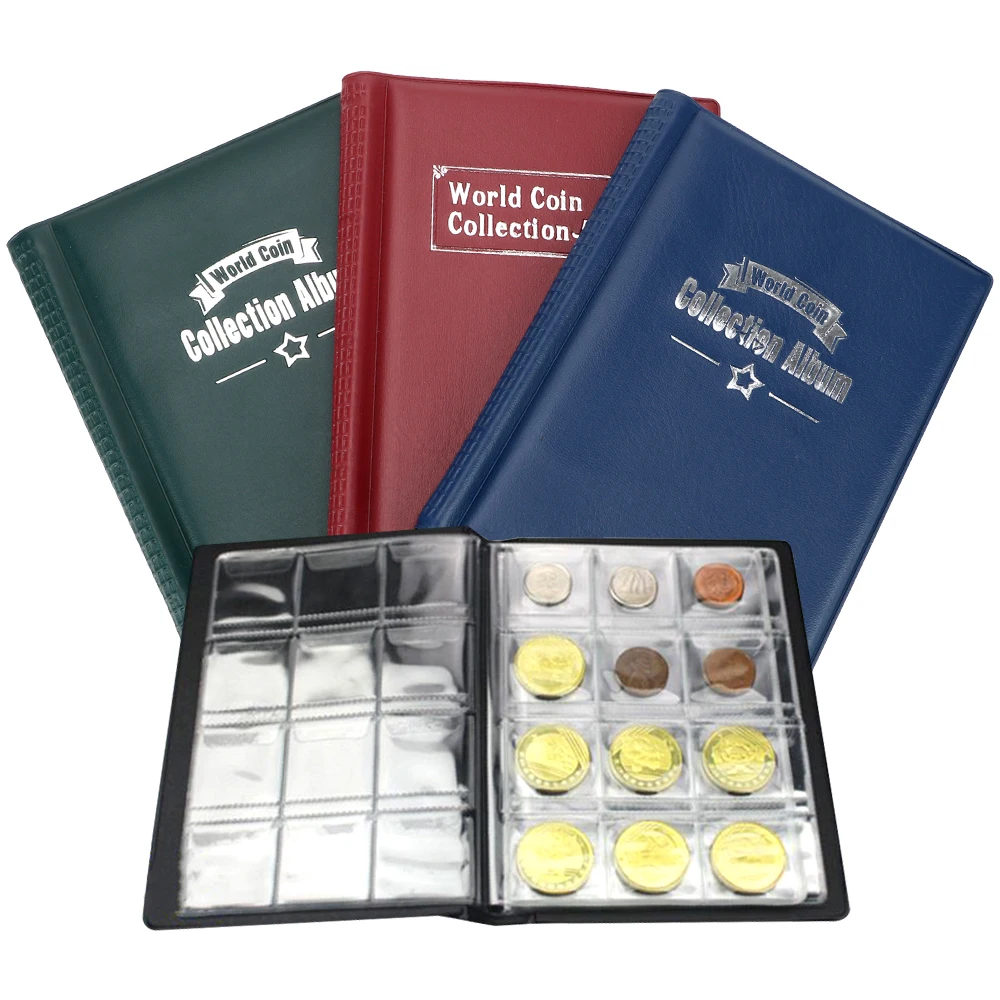 

NICEYARD 120/60 Pockets Artificial PU leather Coins Collection Album Book Collecting Money Organizer Storage Bags PVC Film