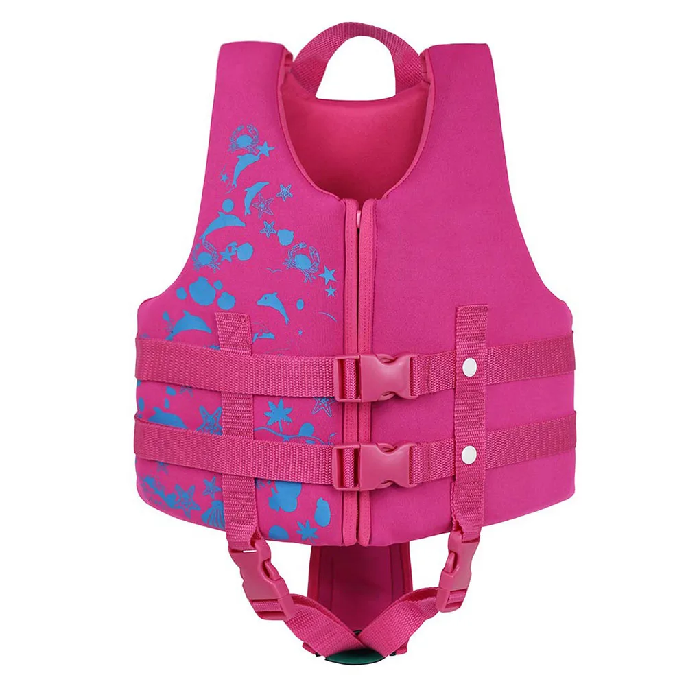 Pink NEWAO детский спортивный детский спасательный жилет, куртка, детский неопреновый Каяк, катание на лодке, плавающая одежда, плавучий спасательный жилет - Цвет: Pink