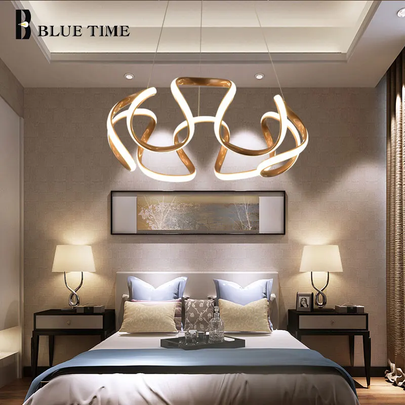 Домашняя современная светодиодная люстра освещение для спальни гостиной