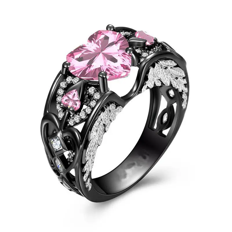 5 видов цветов кольцо в форме ангельских крыльев сердца AAAAA циркониевая вечерние