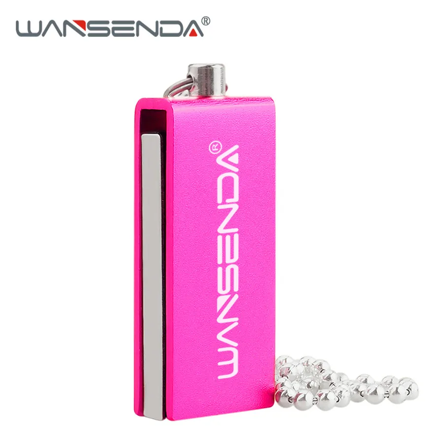 Rose Red WANSENDA вращение USB флеш-накопитель водонепроницаемый флеш-накопитель 4 ГБ 8 ГБ 16 ГБ 32 ГБ 64 ГБ USB флешка 2,0 Флешка с цепочкой - Цвет: Rose Red