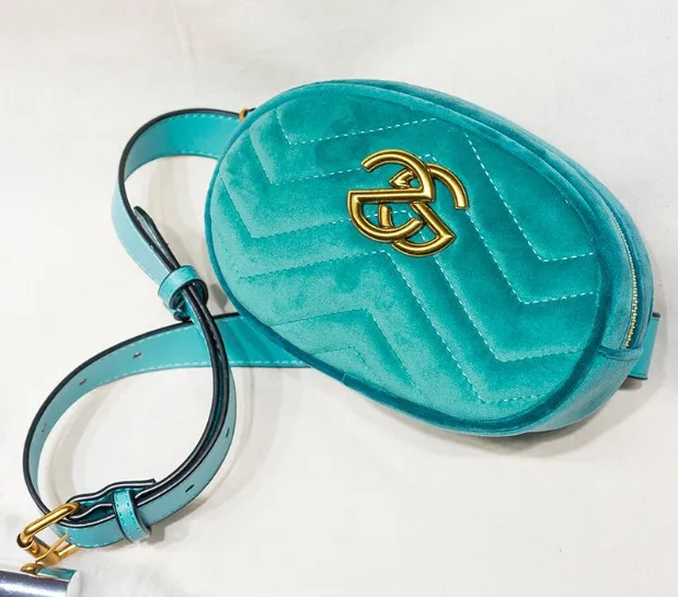sky blue velvet Новинка, Высококачественная поясная сумка, Женская поясная сумка, сумка на пояс, роскошный бренд, модная сумка из искусственной кожи, бархатная нагрудная сумка, сумка banane - Цвет: sky blue velvet