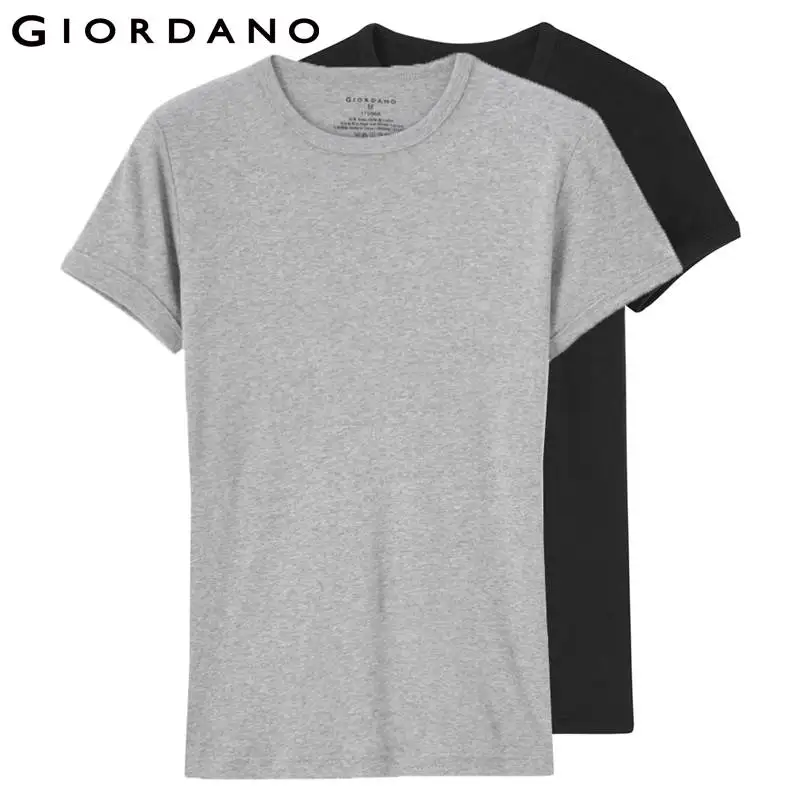 61Gray Giordano две приталеные футболки slim fit из натурального хлопка с короткими рукавами и круглым воротом,имеют несколько цветовых решений - Цвет: 61Gray