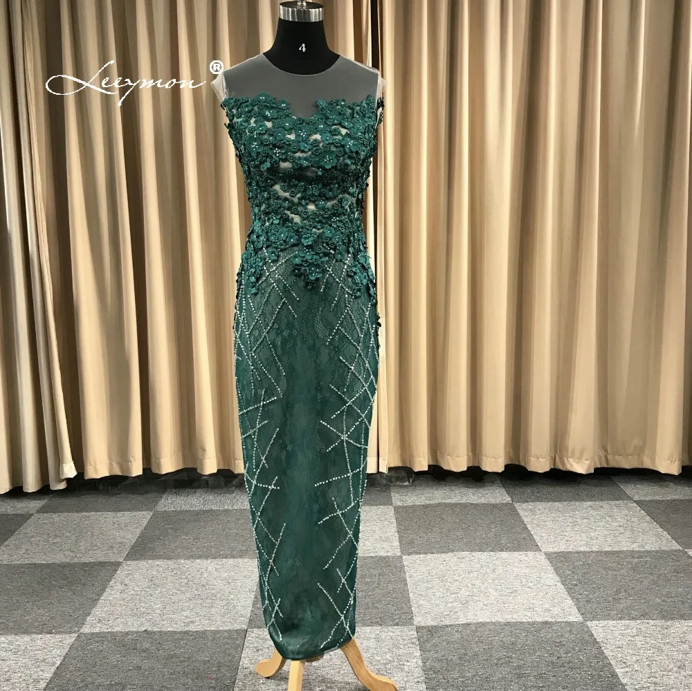 

Leeymon 2020 вечернее платье по индивидуальному заказу, аппликации сердечком с блестящими кристаллами и бисером длиной до щиколотки