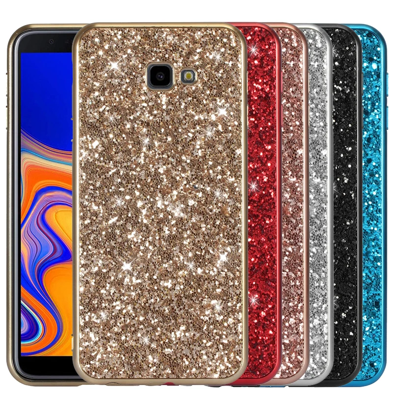 Блестящий чехол с блестками для Samsung Galaxy A6 plus A7 A9 J4Plus J6Plus J8 2018 Роскошный J7 2017 мягкий