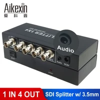aikexin sdi splitter 1x4 with 3 5mm aux jack 4 port sdi splitter 1 input 4 output hd sdi converter support 1080p for camera