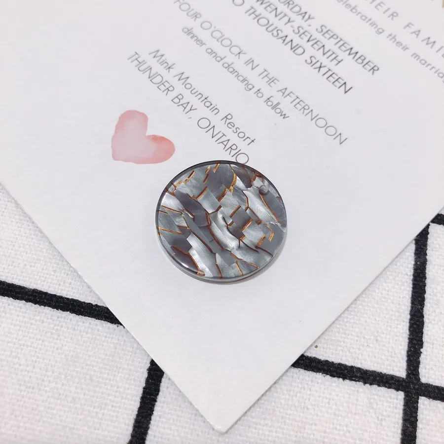 3-(24mm) DIY ювелирные изделия Аксессуары Япония и Южная Корея модные зерна ацетат диск серьги ручной работы материал кулон фиолетовый виноград 10 шт - Цвет: 3-(24mm)
