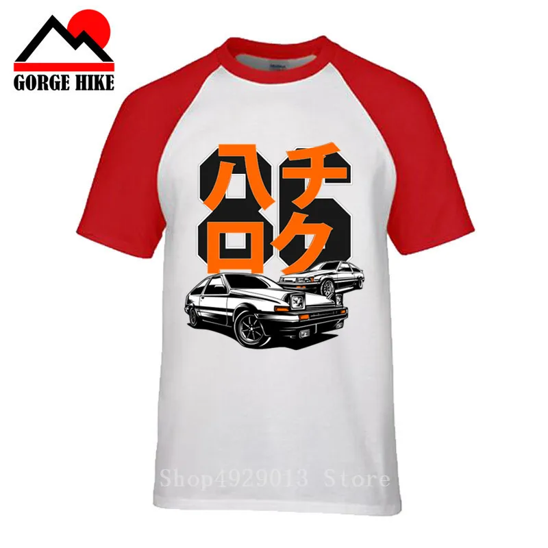 Мужская футболка с принтом Drift King модная короткими рукавами и круглым вырезом в