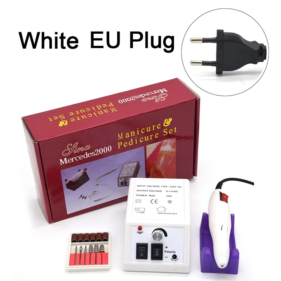 220V EU plug Электрический сверло ногтя маникюрный набор ногтей Педикюр Pen машина Комплект ногтей сверла розового и серого маникюр ногтей машина - Цвет: 220V EU plug