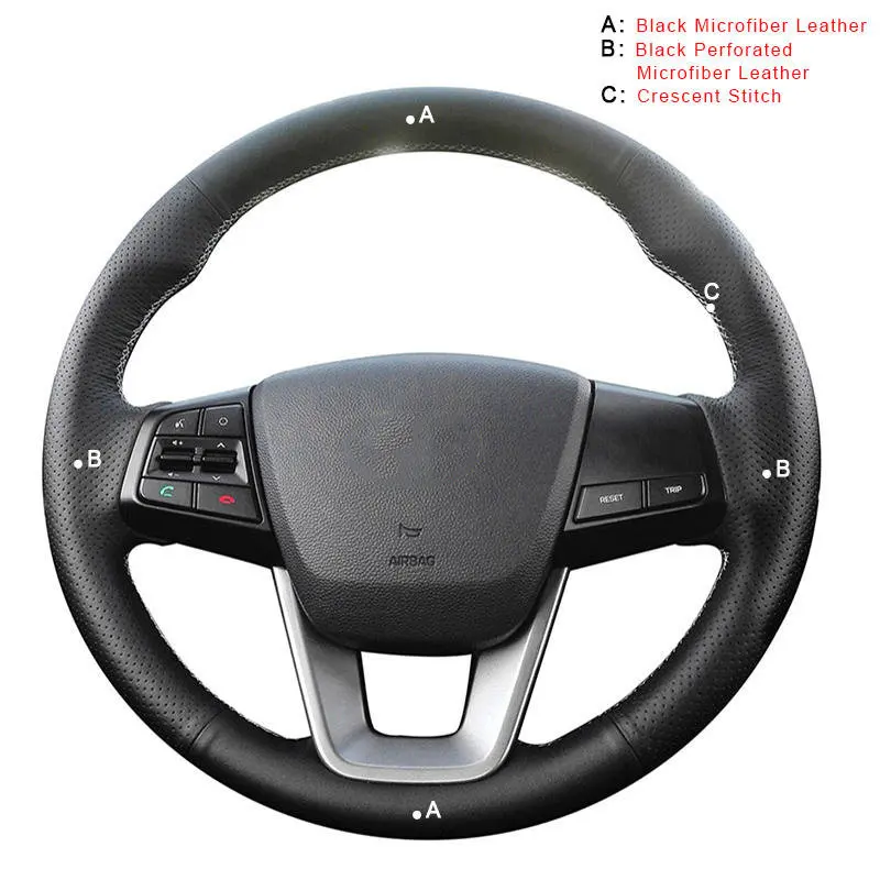Microfiber Leather Автомобильная оплетка на рулевое колесо для hyundai ix25- Creta Авто покрытие салона автомобиля-Стайлинг - Название цвета: Microfiber Leather