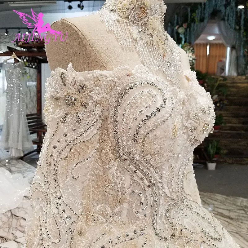 

AIJINGYU Wedding Dress France Brides & Gowns New French engagement Pictures Quality Gown Long Luxury Bridal