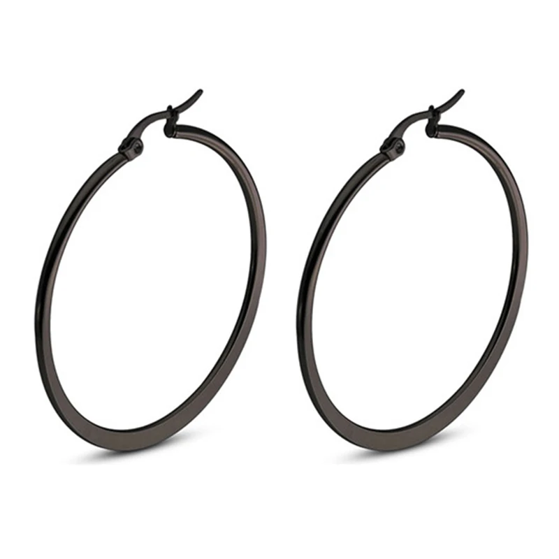 Black Color Золотой крест модные хип хоп Сережки для пирсинга серьги из нержавеющей стали мужские черные Серебряные розовое золото и Титан стальные серьги - Окраска металла: Black Color