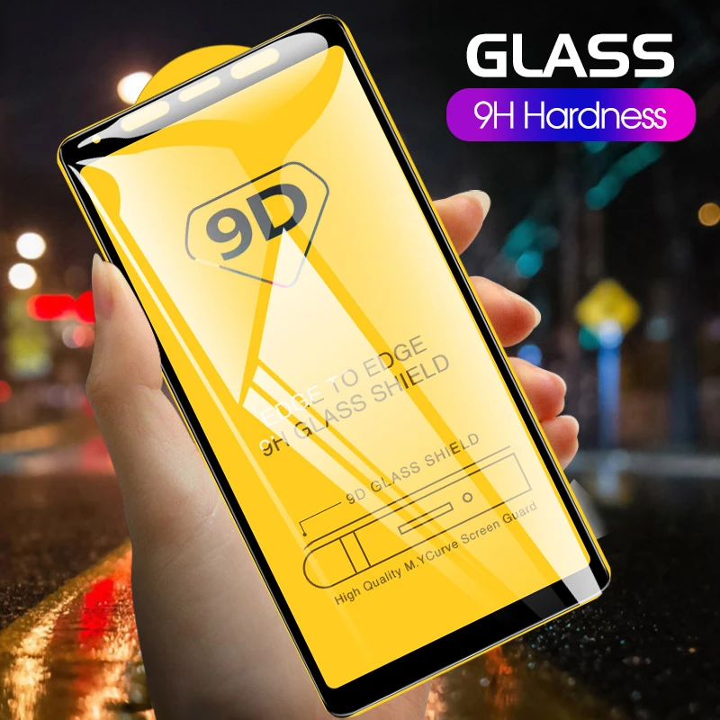 Защитное стекло 9D закаленное с полным покрытием для Samsung Galaxy A50 A9 A7 2018 A10 M20 M30 M10 A30 A8