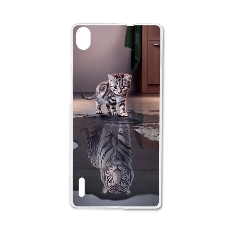 R041 Ojeleye DIY узорный силиконовый чехол для huawei Ascend P7 Чехол Мягкий ТПУ чехол на телефон с изображениями героев мультфильмов для huawei P7 Чехлы противоударный чехол - Цвет: R041