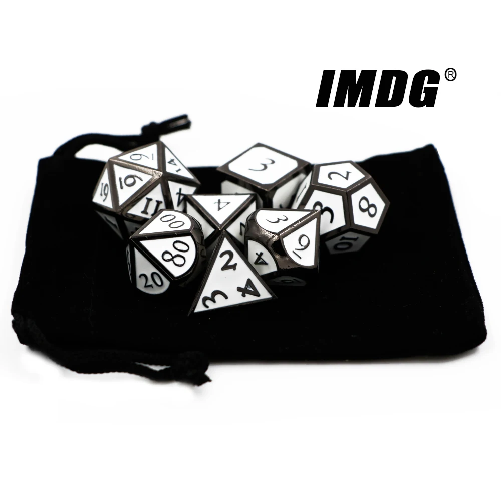 IMDG 7 шт./компл. креативные RPG игровые кубики многогранные металлические DND новые