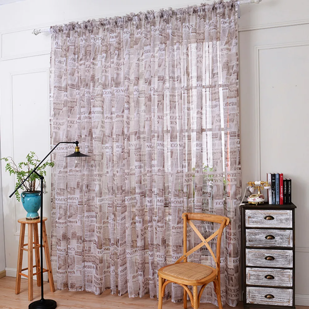 High Quality 1Pcs European Style 100*270 CM Window Curtains Sheer Voile Tulle for Bedroom Living Room Balcony Kitchen Curtain | Дом и сад