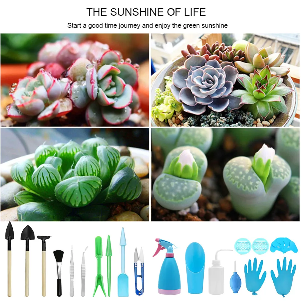 

23pcs/set Succulent Transplanting Mini Garden Planting Bucket Shovel Hand Tools Set Bonsai Set Kit Garden Watering Tool Kit