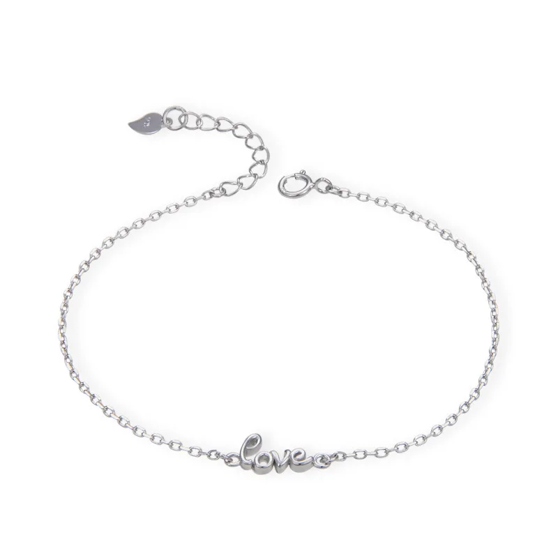 

YJ00773 New Simple Small Fresh Hand Ornaments Lady Student Couple Handmade S925 Sterling Silver Love Bracelet