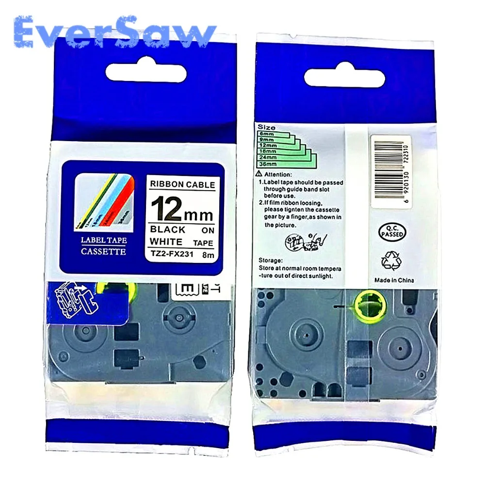 10PK brother Flexible ID label Tapes TZE FX231 Tze-fx231 TZ- black on white 12mm tze printer ribbons for p touch tape | Компьютеры и