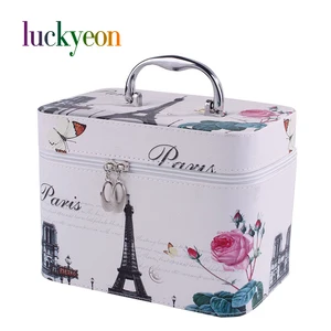 Модный Pu портативный многофункциональный большой женский дорожный косметический чехол косметичка коробка для макияжа