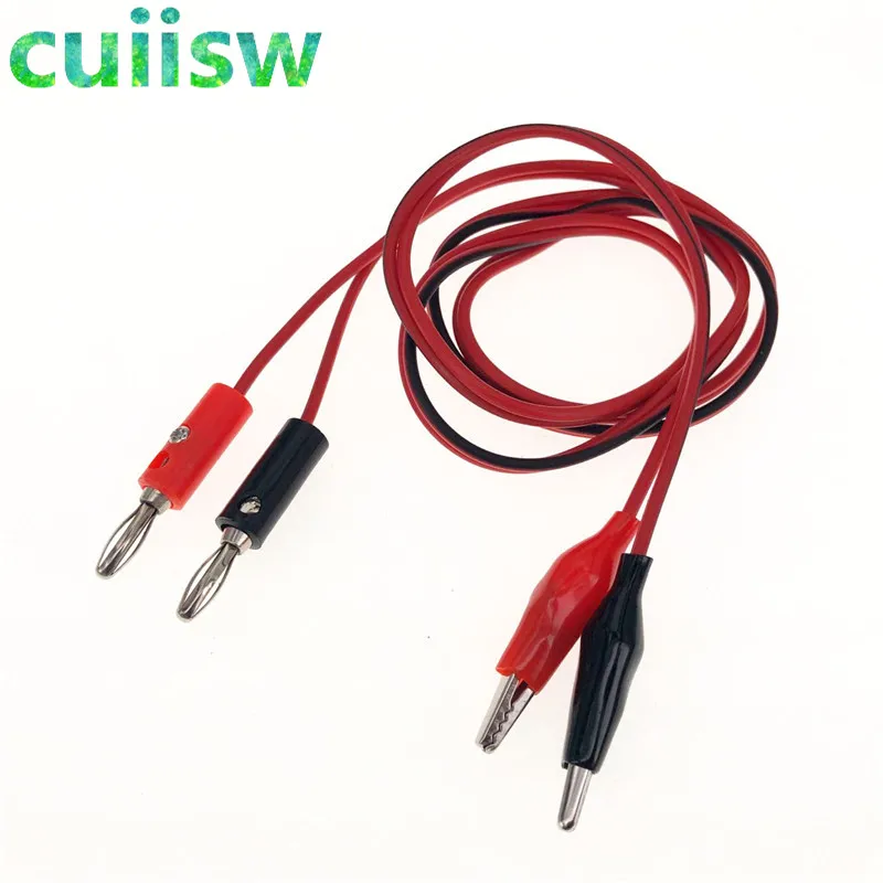 1 пара испытательных шнуров типа крокодил зажим для штекера банан тестирования