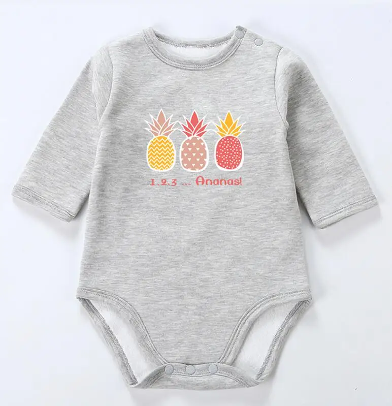 grey pineapple Детская одежда костюм с длинными рукавами комбинезон, Пижама для маленьких детей Одежда для мальчиков детская одежда для девочек на осень-зиму детская одежда - Цвет: grey pineapple