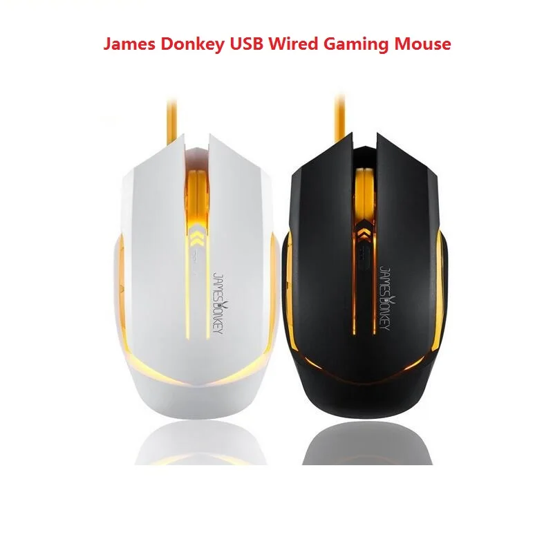 

James Donkey 112 USB Wired Gaming Mouse Optical 2000 DPI 6 Buttons Backlight for Game CSGO CF LOL Mac PC Office Laptop Mice