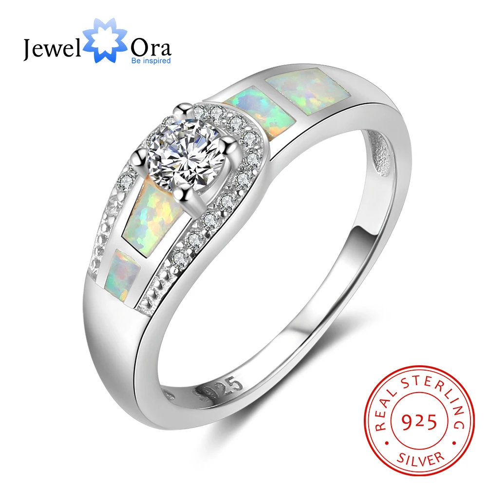 Opal Jewelry 925 Sterling Silver Ring Wedding Accessorise Romantic Style Fashion Gifts For Women ( JewelOra RI102980) | Украшения и