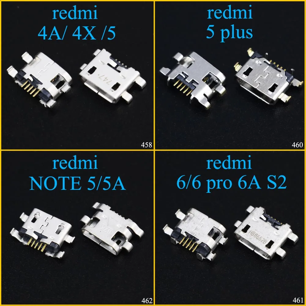 Мини Micro USB разъем 5pin USB разъем гнездо женский зарядный порт штекер питания, док-станции для Xiaomi Redmi 4A 4X5 plus 5 plus 6 Note 5A