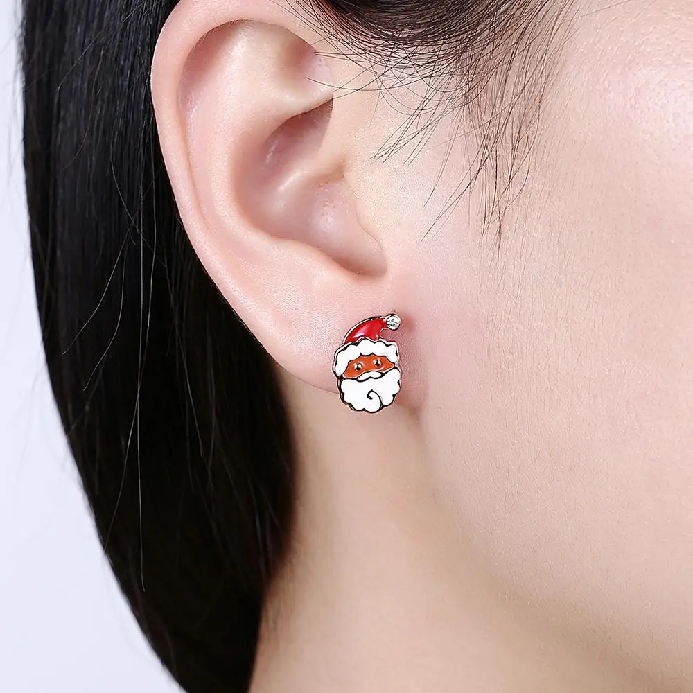 Хит продаж! Серьги золотого цвета для женщин с изображением Санты Клауса и оленя