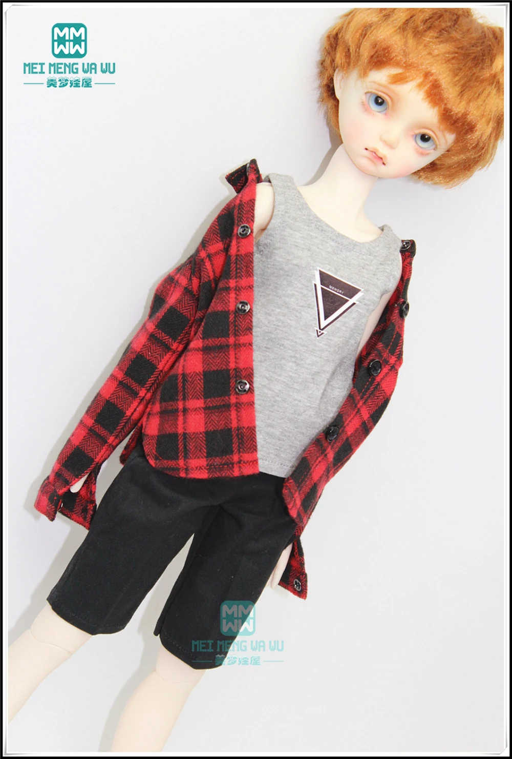 Одежда для шарнирной куклы 43 см 1/4 BJD MSD кукла модная клетчатая рубашка жилет