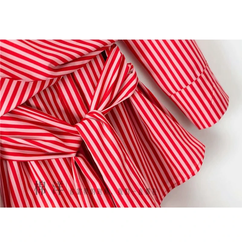 Модные женские блузки 2019 осень новая полосатая рубашка с длинным рукавом +