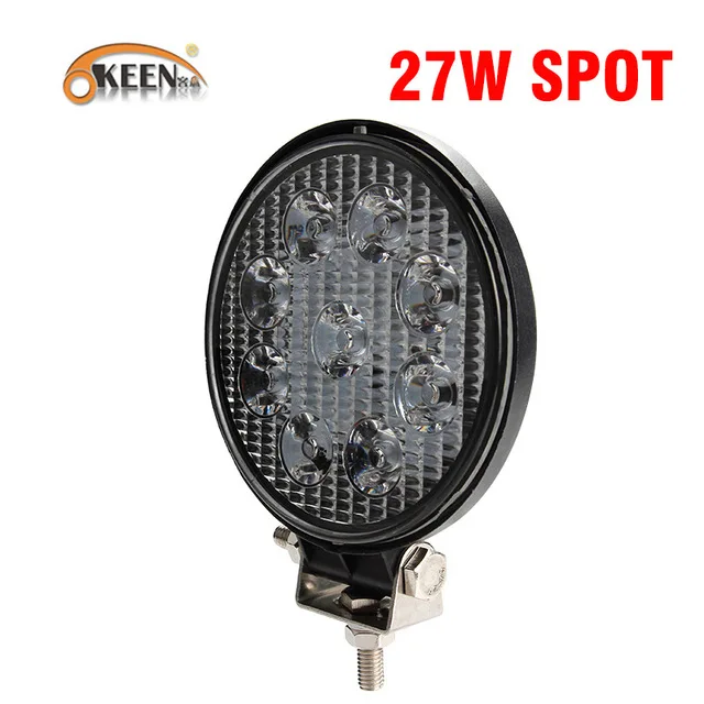 1pcs Spot 27W OKEEN 4 дюйма 10 см 18 Вт 27 Вт 48 Вт внедорожный автомобиль 4WD грузовик тягач лодка прицеп 4x4 внедорожник ATV 12 В точечный прожектор светодиодный светильник - Цвет: 1pcs Spot 27W
